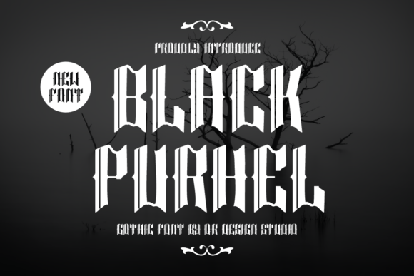 Black Purhel Font for Dark Sophistication in Handmade Crafts