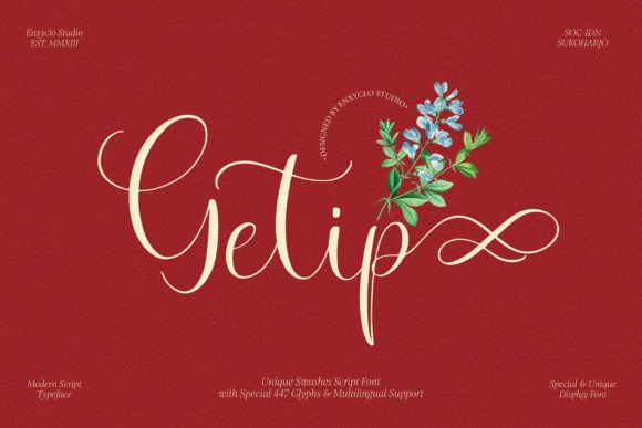 Getip: A Handwritten Script Font for Editorial Elegance
