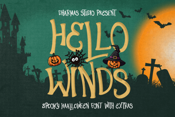 Hello Winds Font: A Spooky, Eerie Typeface for Creative Branding